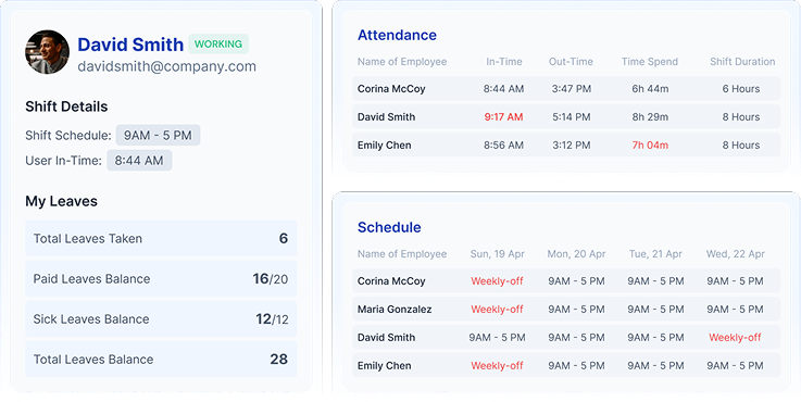 Attendance, Schedule & Leave Management preview